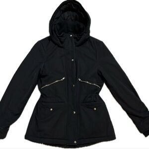 ZARA Trafaluc Outerwear Black Winter Jacket, Adjustable Cinched Waist, Size XS